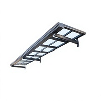Auvent rétractable de luxe SUNTO en aluminium avec voile en polycarbonate – Autoportant, projection de 8,0 m pour terrasse, balcon, extérieur