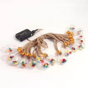 Guirlande solaire rétro extérieure à 16 LED avec ampoules S17 et douilles E26 en corde de chanvre pour patio, jardin, Noël, fêtes et mariages - Product Image 6