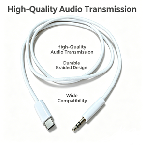 Adaptateur de casque de type <span class=keywords><strong>C</strong></span> à prise femelle 3,5 mm, puce DAC intégrée, cordon audio stéréo tressé pour tablette et téléphone - Product Image 5
