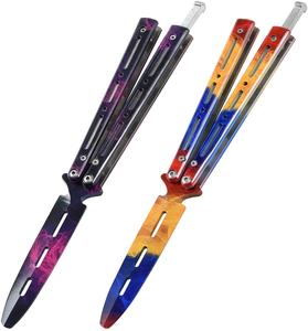 BK-29 незаточенный тренировочный нож-бабочка из нержавеющей стали - Product Image 2