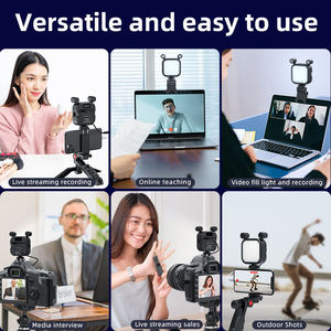 MAMEN-Lampe vidéo LED RVB portable, éclairage LED sans fil, micro Lavalier stéréo, micro couleur bicolore - Product Image 4