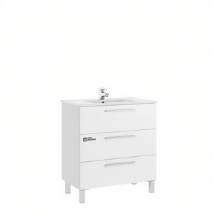 Meuble de salle de bain Athena 3 tiroirs 86 x 80 x 45 cm blanc brillant - Product Image 3