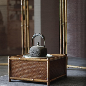Chinese retro style bamboo mat charcoal <b>stove</b>, suitable for brewing tea around a fire, home tea room <b>stove</b> - Product Image 2