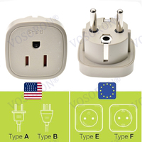 Adaptateur de prise des États-Unis vers l'Europe, l'Allemagne, la France et la Russie-Adaptateur de prise américain vers européen mis à la terre Schuko de type E/F