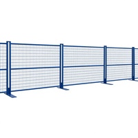 Panneau de clôture temporaire portable GUOHUI en acier soudé avec grille métallique, barrière de sécurité avec plaque de base pour chantier et événements publics