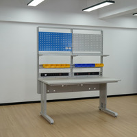 Mesa de Trabajo ESD Modular Detall, Mesa de Trabajo Antiestática, Marco Superior Expandible, Riel para Herramientas, Regleta de Alimentación