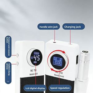 Lima y pulidora de uñas eléctrica pequeña y práctica de 0-45000 RPM con múltiples enchufes (EE. UU./Reino Unido) y almacenamiento USB, herramienta de manicura. - Product Image 1