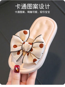 รองเท้าแตะเด็ก, เจ้าหญิงตัวน้อย, ชุดฤดูร้อนสำหรับเด็กผู้หญิง, รองเท้าแตะแบบสวมมีโบว์, พื้นรองเท้านุ่ม, รองเท้าการ์ตูนสำหรับใส่ในบ้าน - Product Image 4