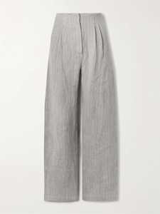OEM Custom Brand Logo Women's <b>Linen</b> Blended Full length Casual <b>Set</b> Daily Wear Striped <b>Linen</b> Vest and Pants 2 Piece <b>Set</b> - Product Image 2