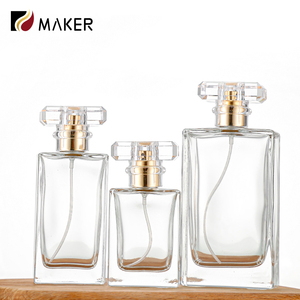 Thời trang sang trọng phun bơm thẩm mỹ Parfum Nước hoa chai 30ml 50 <span class=keywords><strong>ml</strong></span> 100ml Rỗng 50 <span class=keywords><strong>ml</strong></span> bơm lại vuông chai nước hoa thủy tinh - Product Image 1