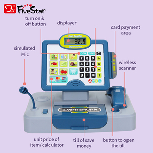 FiveStar chariot à provisions en plastique pour <span class=keywords><strong>enfants</strong></span> semblant jouer <span class=keywords><strong>caisse</strong></span> <span class=keywords><strong>enregistreuse</strong></span> pour tout-petits épicerie jouet nourriture fruits - Product Image 5