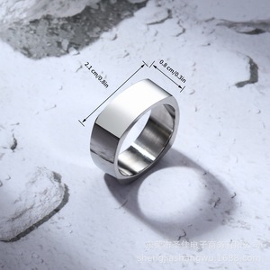 Men's Geometric Square Ring Silver Black SA958 Fashion Jewelry Gift Accessory - Product Image 3