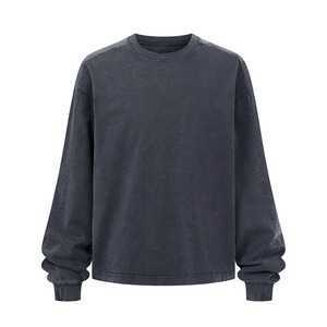 Nouveau Style Personnalisé Batik Hiver et Automne Couche <span class=keywords><strong>de</strong></span> Base 280g T-shirt Matelassé à Manches Longues - Product Image 3