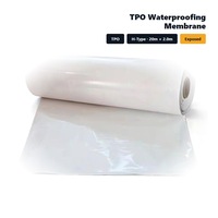 Membrane TPO homogène 1,2/1,5/1,8/2,0 mm sans plastifiant, haute élongation, pour toiture apparente