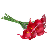 Bunga Calla Lily Buatan PU, Rangkaian Bunga Palsu, Realistis, Tahan Air, Dekorasi Meja Ruang Tamu dan Ruang Makan Modern