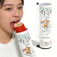 Nouveau design 2026 : Emballage alimentaire jetable en tube de papier transparent de qualité alimentaire pour sushi, type push-up, boîte à rouleaux