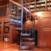 Escalier en spirale extérieur en fer forgé, style français, marches antidérapantes pour villa et jardin