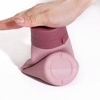 Bouteilles d'eau pliables en silicone personnalisées Wellfine pour la gym, réutilisables, pour filles, sports de plein air et voyages