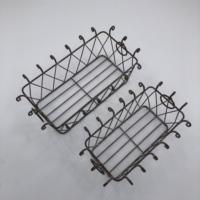 Support de plantes multifonctionnel en fer thermolaqué avec panier en fil métallique, présentoir pour pots de fleurs, style ferme et jardin