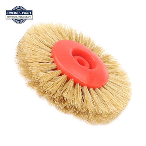 Brosse de polissage en sisal 78 mm de la marque Cricket-Fight Brush Company, disque à noyau en plastique rouge pour meuleuse d'établi, polissage de bijoux et dentaire - Product Image 1