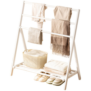Simple folding <b>clothes</b> <b>rack</b> for home use, floor-standing, bedside, for storing <b>clothes</b> at night, easy to organize and store. - Product Image 2