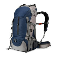 Sac à dos de randonnée imperméable en polyester 50L avec housse de pluie pour le trekking, le camping et l'alpinisme – Indispensable pour les voyages en plein air