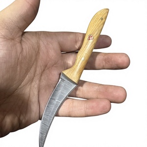 Couteau de chasse et de survie à lame fixe mini, en acier Damas artisanal, pointe tombante, manche en bois, qualité industrielle, pour revendeurs OEM 58/60 - Product Image 4