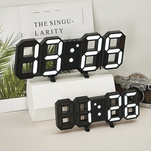 Reloj de Pared Digital LED 3D Grande Huayang, Negro, Moderno, Creativo, con Control Remoto, Alarma, Calendario, Temperatura, para Hogar y Oficina - Product Image 4