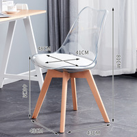 Chaise de salle à manger en bois massif de Style moderne nordique dossier tabouret de bureau de maquillage acrylique Transparent pour un usage domestique chaise de Bar de conception Simple