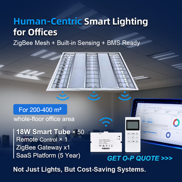 Amelech Smart LED Tube Lighting System with Wi-Fi Control & Dimming for Conference Room Smart Lightand Motion