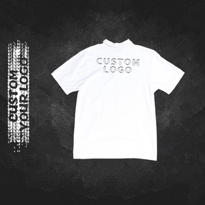 T-shirt à manches courtes à col rond pour homme, coupe ample, logo imprimé personnalisé, mélange polyester/coton, impression sérigraphique sur le devant - Product Image 2