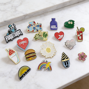 Custom Enamel Pin Soft Enamel Pin Cartoon With Glitter Metal Badge Logo Maker UV Print Cute Anime Hard Enamel Lapel Pin Custom