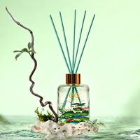 Diffuseur de roseaux en verre élégant EG, style chinois, bouteille à motifs animaux, purificateur d'air artisanal sans alcool pour la maison et la chambre