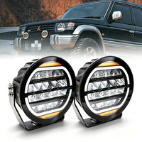 9 pouces 200W rond Led antibrouillard blanc ambre DRL Spot Beam Offroad Work Light 12V Driving Fog Lamps pour Jeep Truck ATV UTV SUV