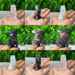 도매 천연 보석 동물 조각 라브라도 개 로즈 쿼츠 소재 테디 개 크리스탈 공예품 완벽한 선물용 - Product Image 2