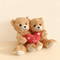 Jouets en peluche personnalisables pour couples, ours adorables avec détails de cœur personnalisés pour les cadeaux d'anniversaire, cadeaux romantiques