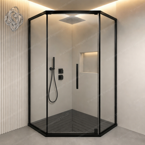 Box Doccia Scorrevole Quadrato Senza Telaio di Lusso con Vetro Temperato Trasparente da 8mm per <span class=keywords><strong>Bagno</strong></span> Moderno di Appartamenti e Hotel - Product Image 4