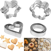 Vente en gros d'emporte-pièces en acier inoxydable, y compris des moules étoiles rondes pour biscuits, cœur, petites étoiles et mini fleurs