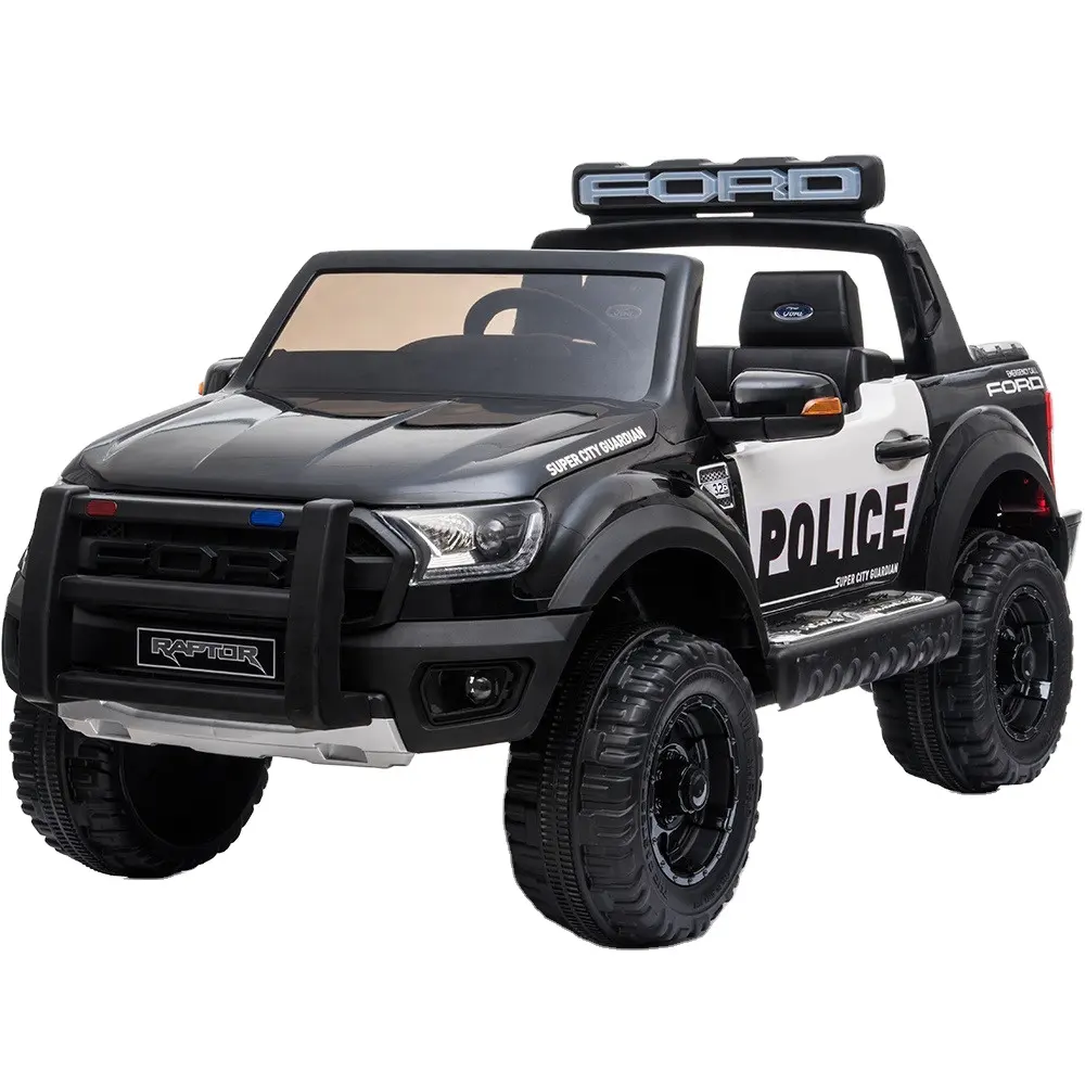 Mainan berkendara truk pickup elektrik anak-anak, mainan remote control mobil polisi resmi pabrik besar