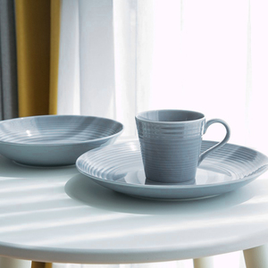 Ensemble de vaisselle en céramique de couleur unie royale britannique <span class=keywords><strong>assiette</strong></span> à steak tasse en céramique <span class=keywords><strong>assiette</strong></span> <span class=keywords><strong>gris</strong></span> <span class=keywords><strong>clair</strong></span> nordique - Product Image 2