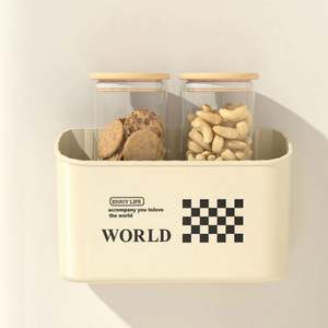 กล่องเก็บของในตู้เย็นติดผนังแม่เหล็กสไตล์ครีม | ตะกร้าจัดระเบียบในห้องครัวแบบไม่ต้องเจาะ - Product Image 3