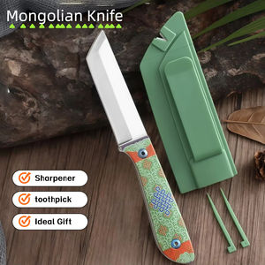 Mongolian Hand-held Meat Knife Portable Thickened Blade Barbecue Knife Steak Hand-held Meat Small Dining Fruit Knife - Product Image 1