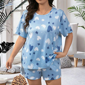 Conjunto de Pijamas de Verano de Alta Calidad para Mujer, Talla Grande, Tejido de Punto, Informal, Cómodo, de Secado Rápido y Transpirable - Product Image 3
