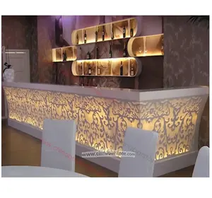 High End gebogenes Design Onyx Stein Luxus Wein Club Restaurant Bar Theke für Hotel Lounge