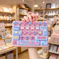 Keyboard Kartun Remaja Trendi, Alat Pereda Stres, Fidget Pad 26 Tombol Tekan, Mainan Sensorik Plastik