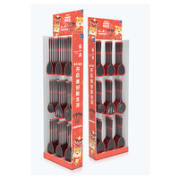 FUSSEN Présentoir en carton pliable personnalisable pour snacks et noix - Étagère de vente au détail autoportante à 4 niveaux pour un design réutilisable