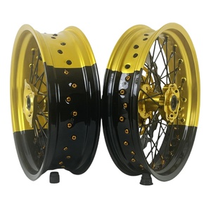 Juego de Ruedas <span class=keywords><strong>Supermotard</strong></span> de Estilo Nuevo de 16/17 Pulgadas para Motocicletas de Cross de 125cc y 250cc, Ruedas de Repuesto para Motocicletas Todoterreno - Product Image 1
