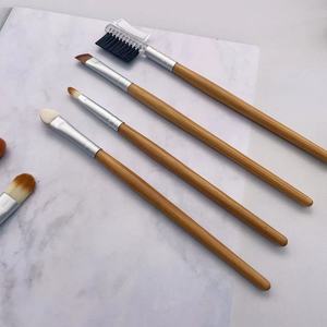 Ensemble de 9 pinceaux de maquillage à manche en bambou, faits à la main, poils synthétiques doux, pour sourcils et fards à paupières, logo personnalisé, kit d'outils de beauté - Product Image 5