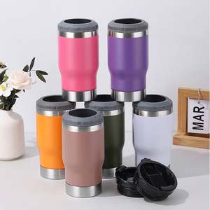 Enfriador de latas de 14oz ecológico de acero inoxidable de doble pared personalizado con logotipo de cerveza de coche de viaje con abridor - Product Image 2