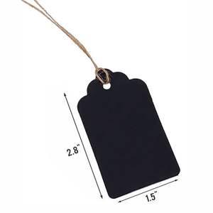 Etiqueta de Papel Kraft con Logotipo Personalizado, Mensaje <span class=keywords><strong>en</strong></span> <span class=keywords><strong>Blanco</strong></span>, Regalo para Repostería, Forma de Ola, Rectangular, Álamo, Corte Láser, <span class=keywords><strong>Pizarra</strong></span> Pequeña, Colgante de Cuerda de Cáñamo - Product Image 5